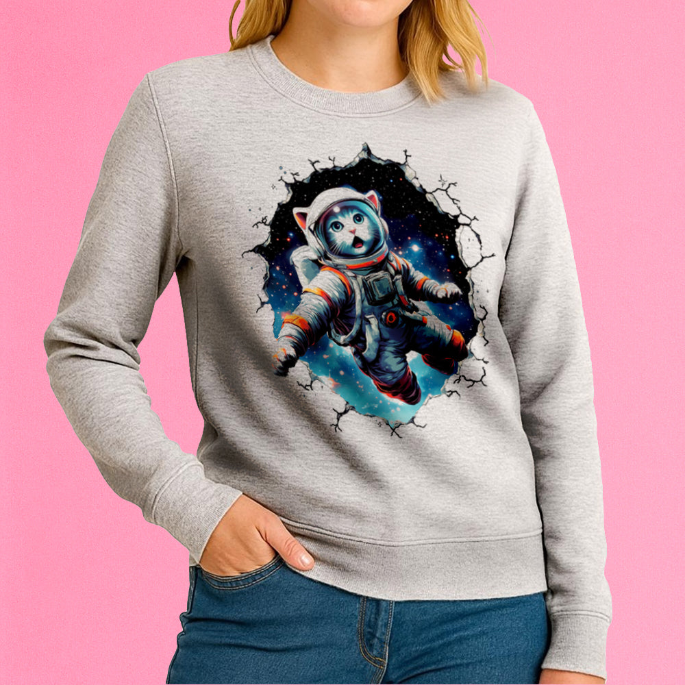 Astronaut Cat Crewneck Sweatshirt