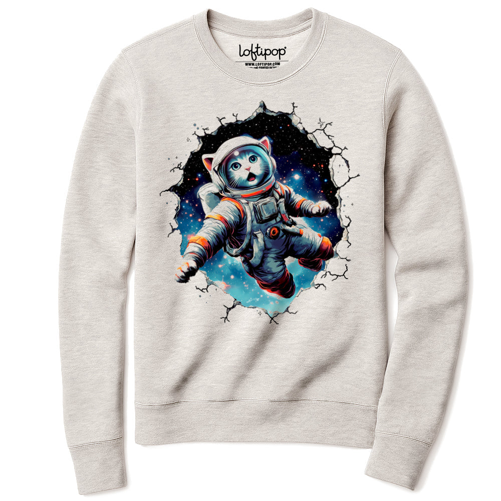 Astronaut Cat Crewneck Sweatshirt