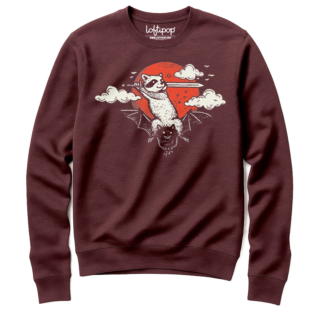 Adventure Raccoon Crewneck Sweatshirt