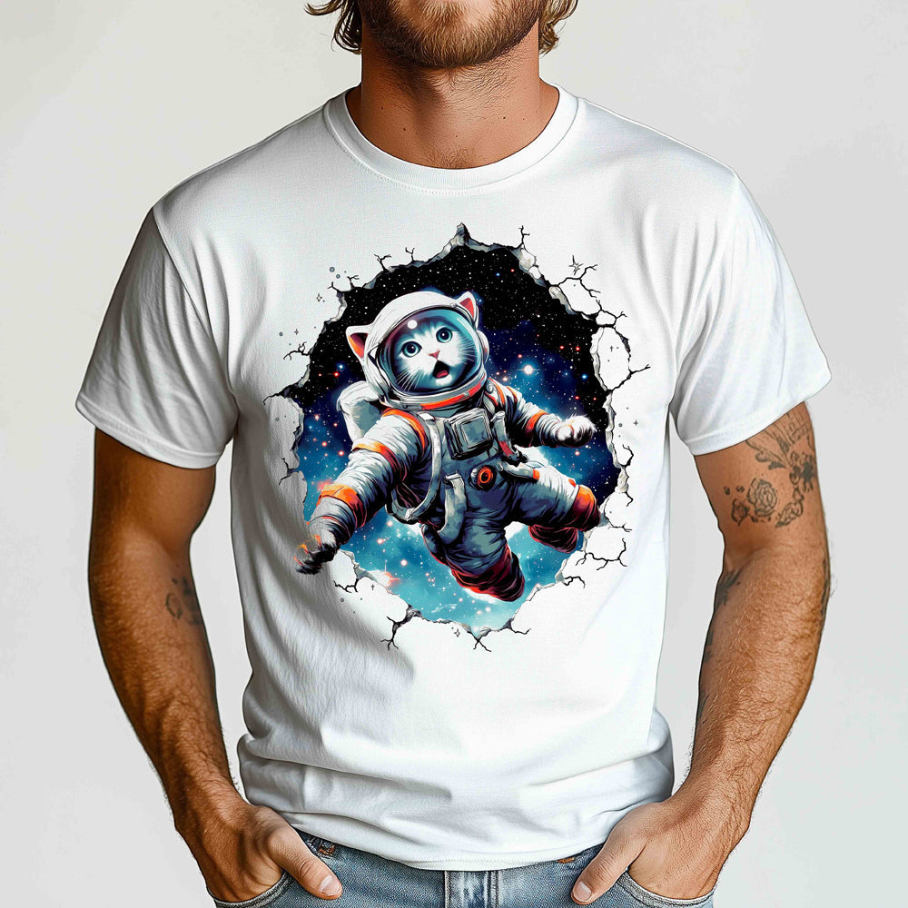 Astronaut Cat Crewneck Tshirt