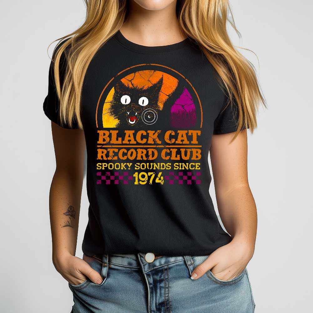 Black Cat Record Club Crewneck Tshirt