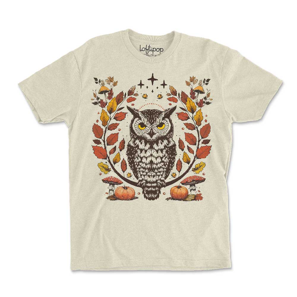 Autumn Owl Crewneck T-Shirt