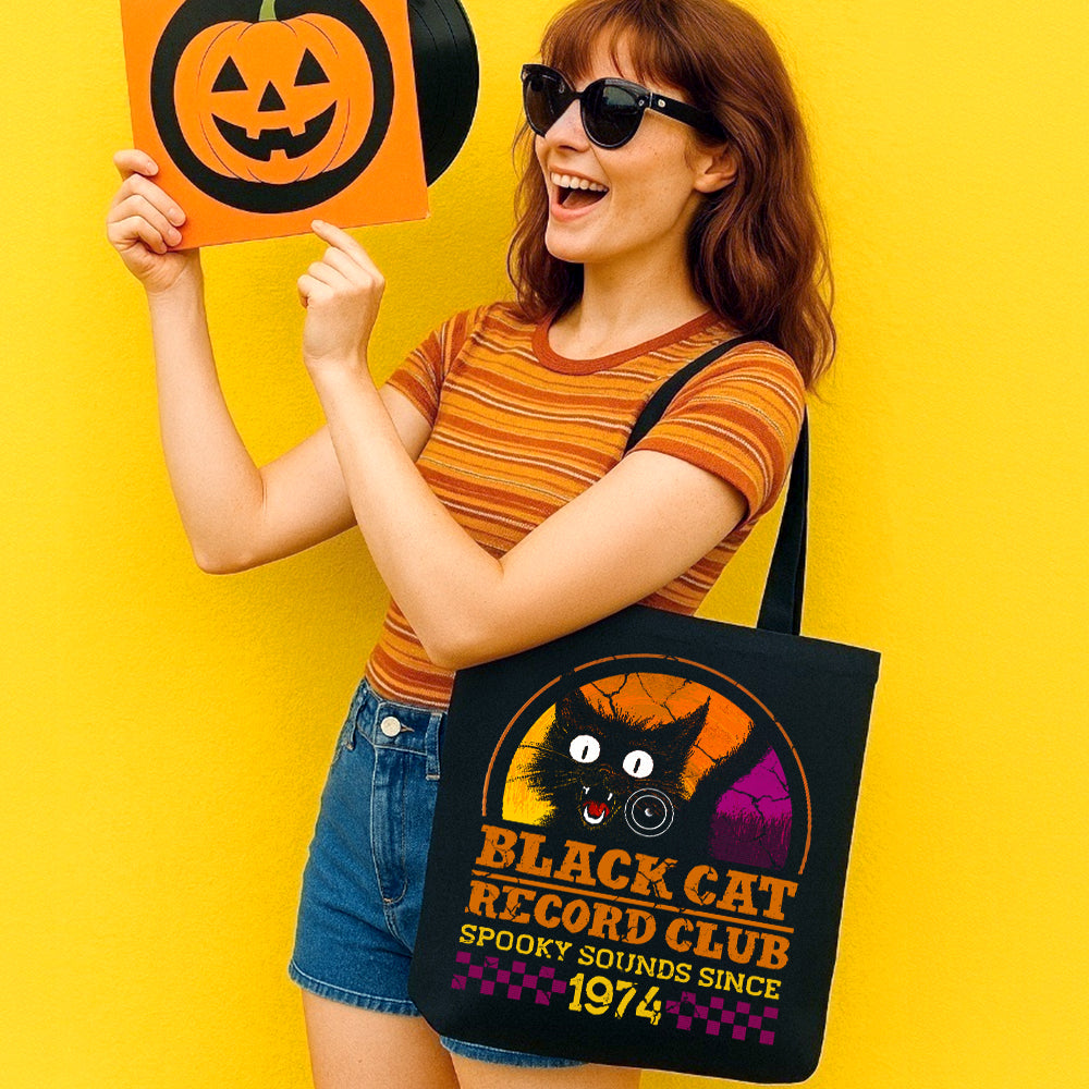 Black Cat Record Club Tote Bag