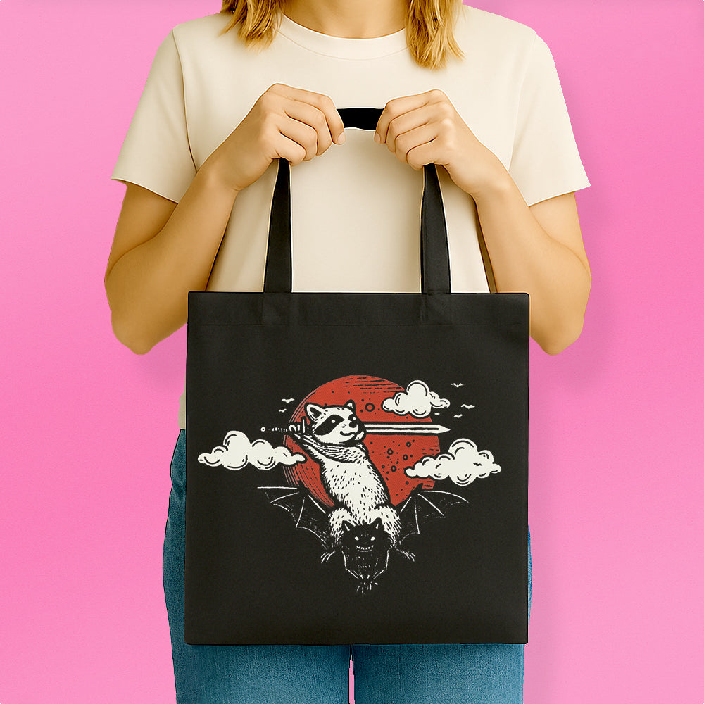 Adventure Raccoon Tote Bag