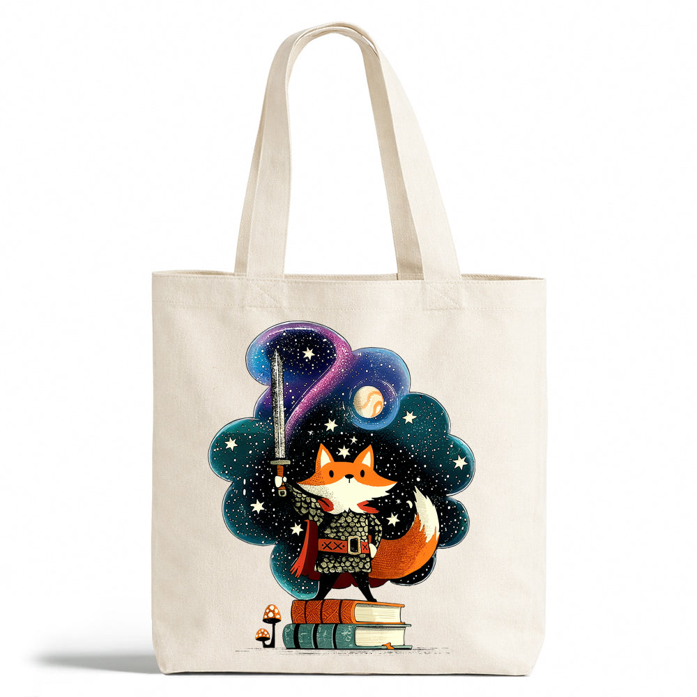 Bookish Fox Knight Tote Bag
